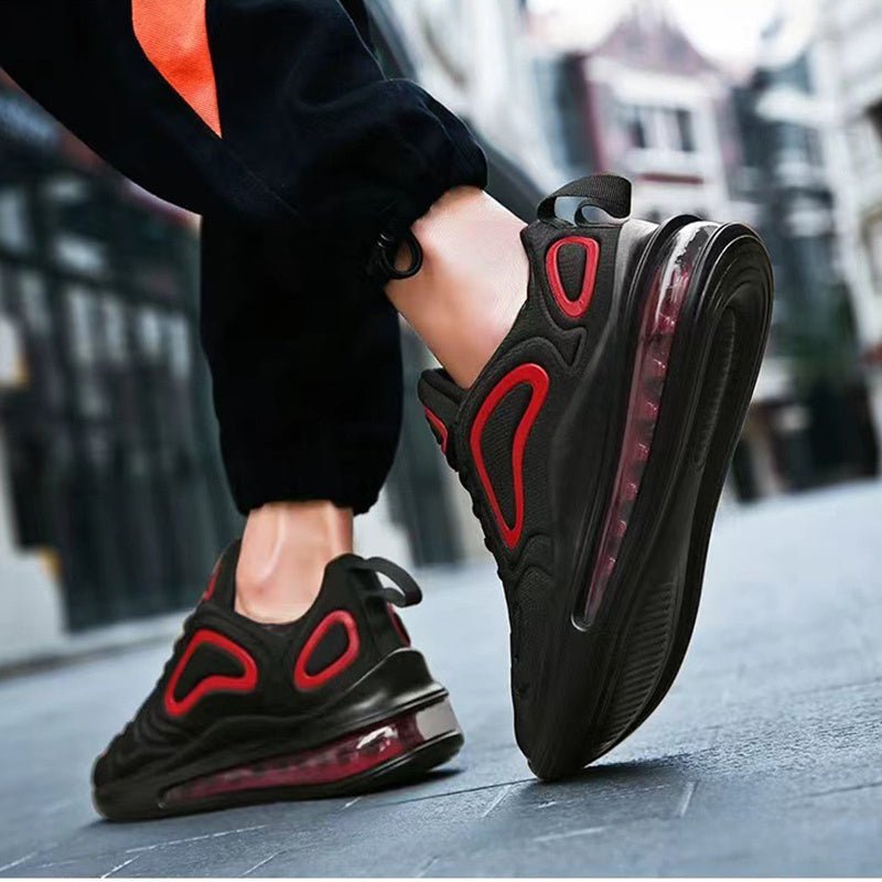 Casual Air Cushion Black Shoes - Men Outdoor Breathable Lace-up Sneakers Running Sports Shoes