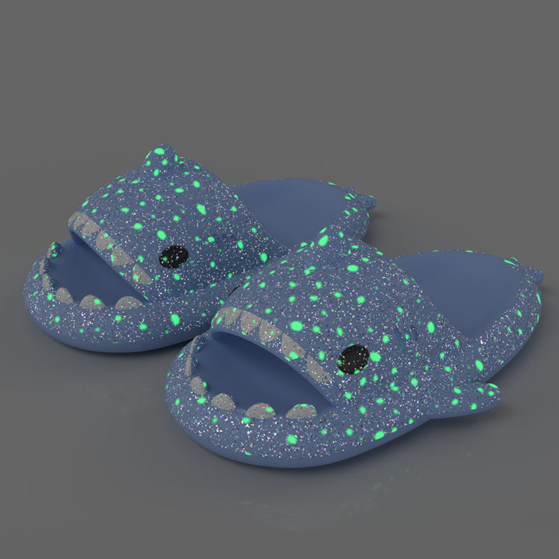 Shark Slippers With Starry Night Light - Bathroom Slippers Couple House Shoes For Women