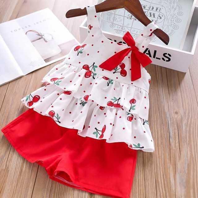 Summer Children Clothing Set - Big Bow T-Shirt & Shorts  Set