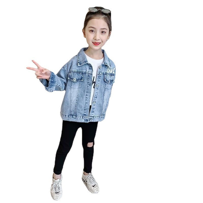 Cartoon Children Denim Jacket Top