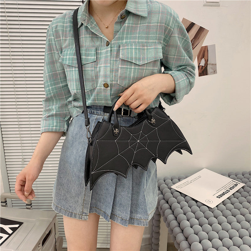 Halloween Spider Web Shape Shoulder Bags - Personality Batgirl Tide Pu Handbags fashion Messenger Crossbody Bag