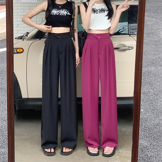 New High Waist Loose Drape Suit Wide Leg Pants