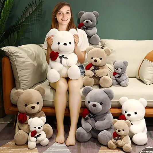 Soft & Cuddly Rose Bear Plush Toy – The Perfect Hug Buddy for Kids
