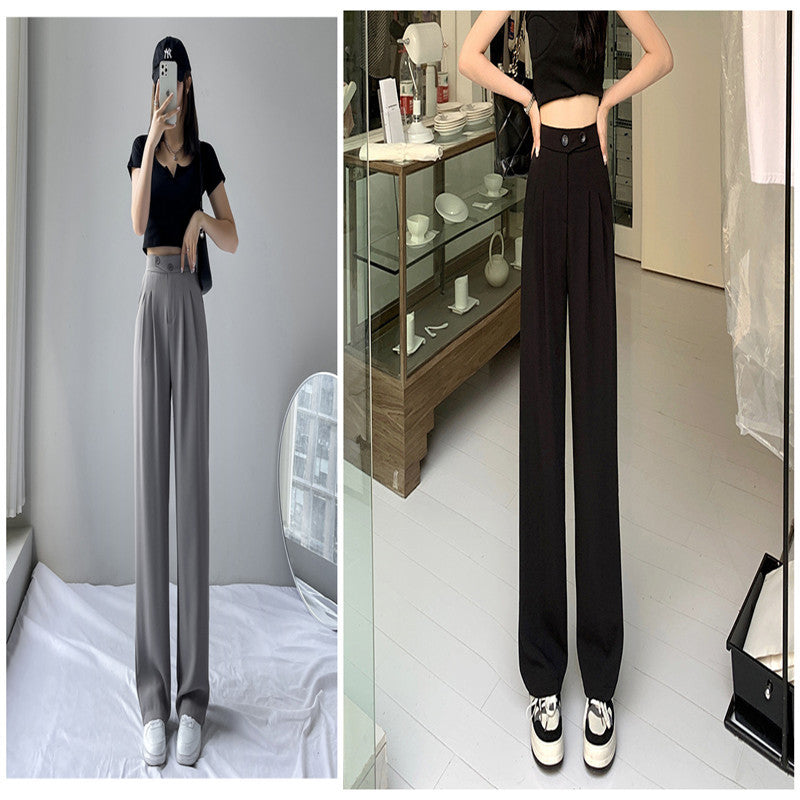 New High Waist Loose Drape Suit Wide Leg Pants