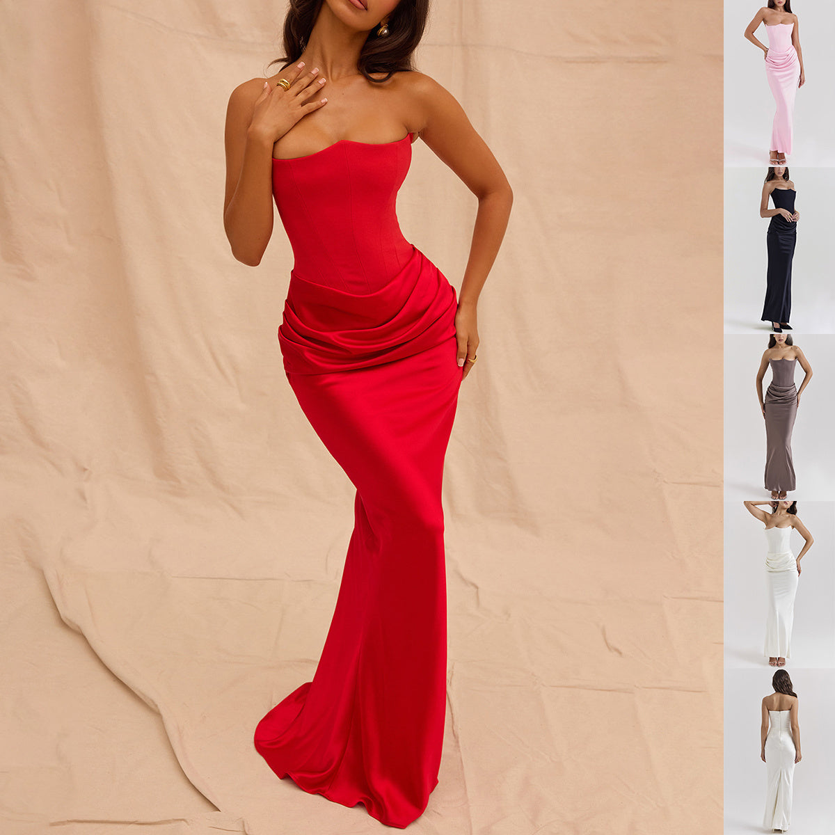 Sexy Slim Tube Top Long Dress - Fashion Bandeau Backless Party Evening Dresses For Women Clothing