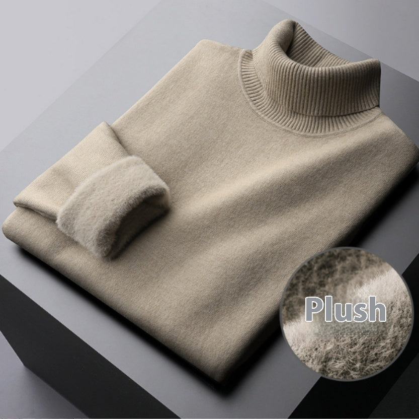 Turtle Neck Winter Sweater - Women Elegant Thick Warm Female Knitted Pullover Loose Basic Knitwear