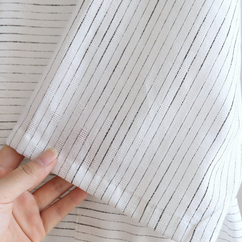 Summer Jacquard Gauze Cotton Kimono - Thin Home Bathrobe Simple