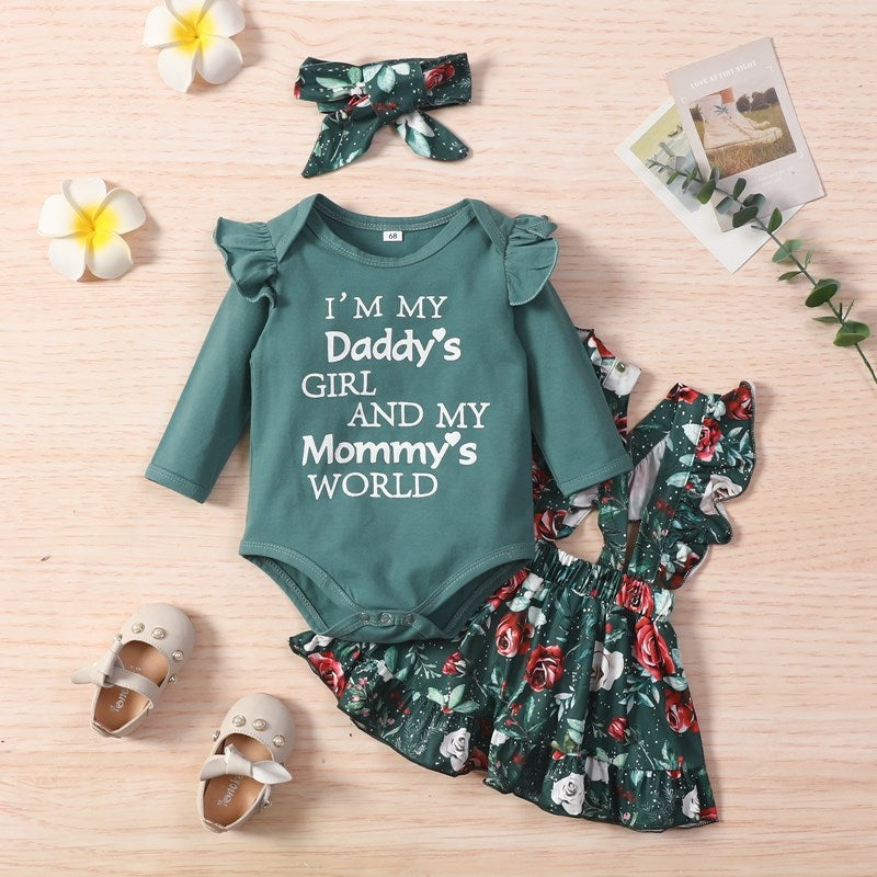 Kids Romper Jumpsuit Long Sleeve Set