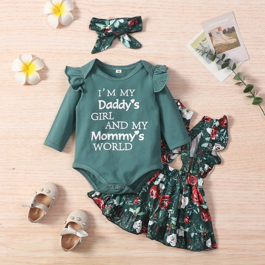 Kids Romper Jumpsuit Long Sleeve Set