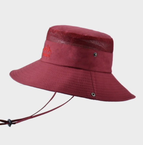 Solid Color Big Brim Sun Hat - Outdoor Mountaineering Protection