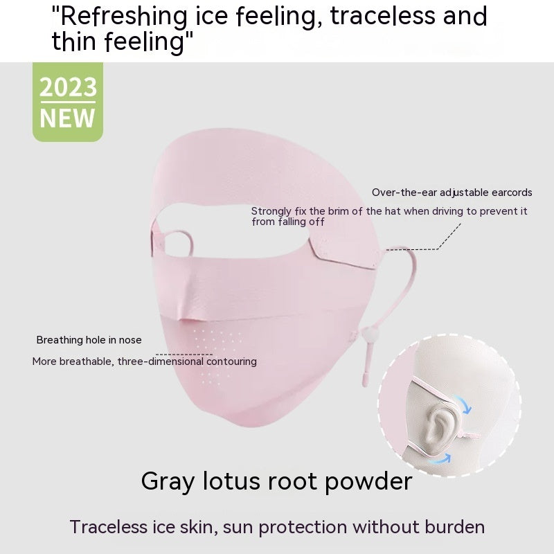Facekini Full Face Sunscreen Mask - Breathable Thin Ice Silk