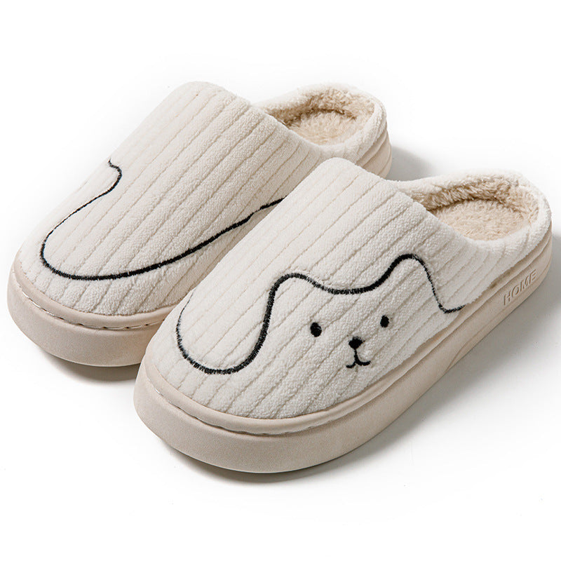Striped Cat Slippers - Indoor Couple Non-slip Floor Bedroom Slipper Winter Warm Plush House Shoes Women Men