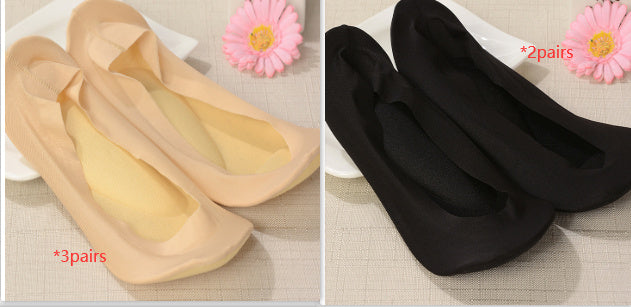 3D Arch Foot Massage Health Care Women Socks - Summer Socks Ice Silk Socks Invisible Slippers Feet Care