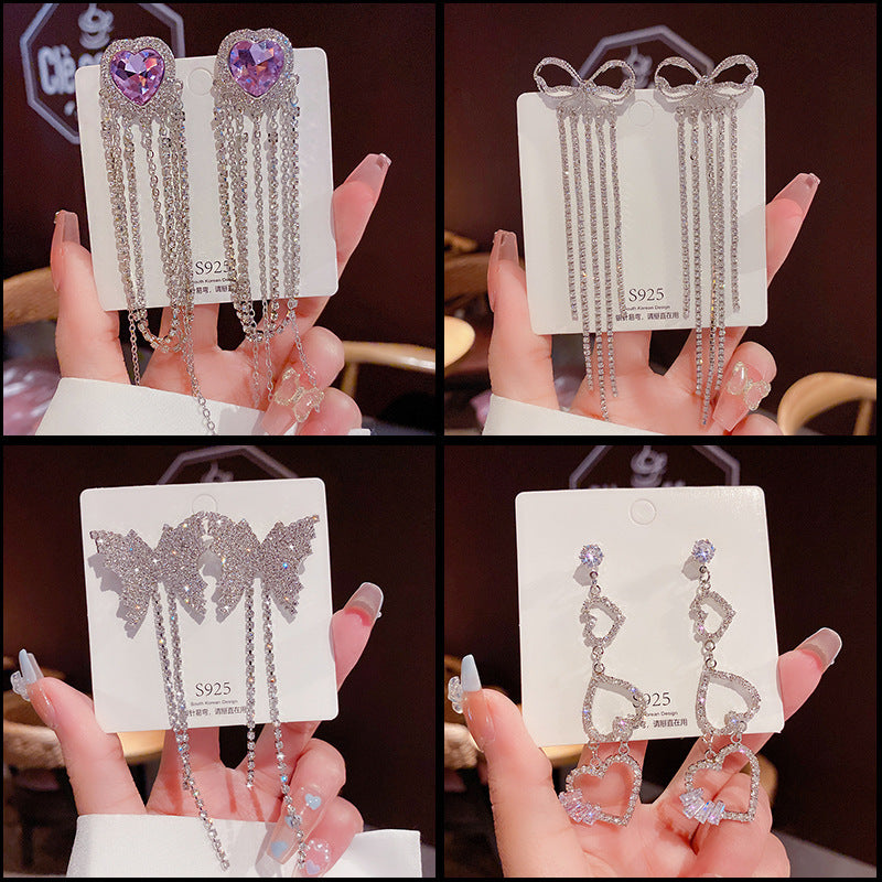 Sterling Silver Needle Light Luxury Pearl Earrings - Graceful Personality
