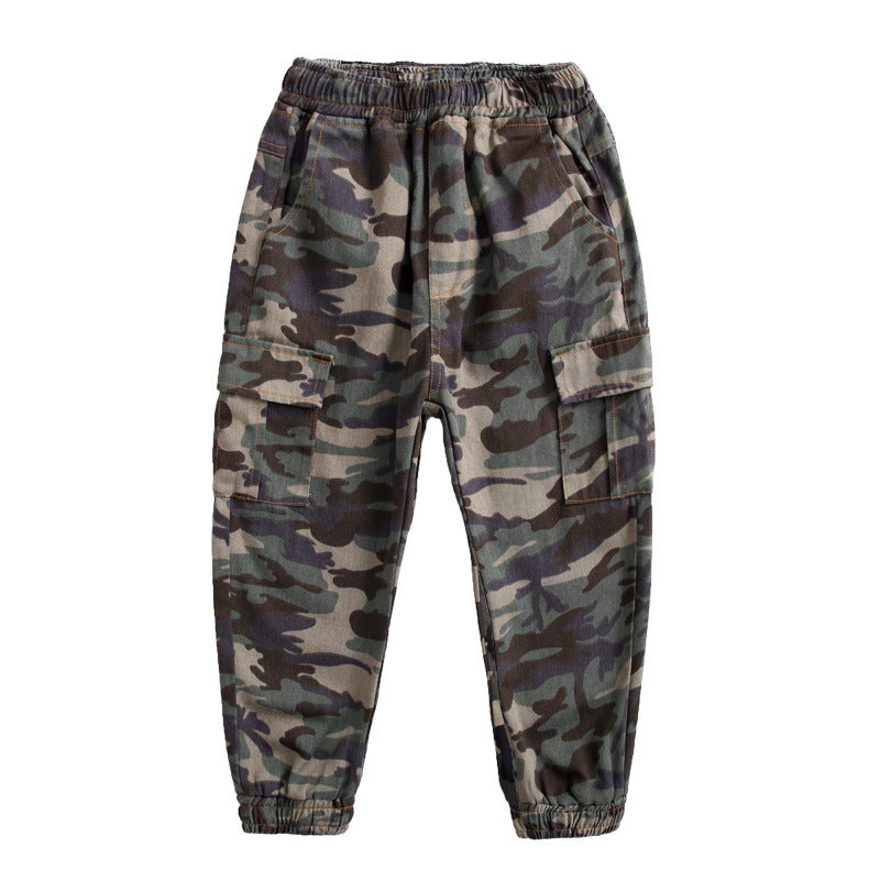 Children's Sports Military Camo Casual Trousers
