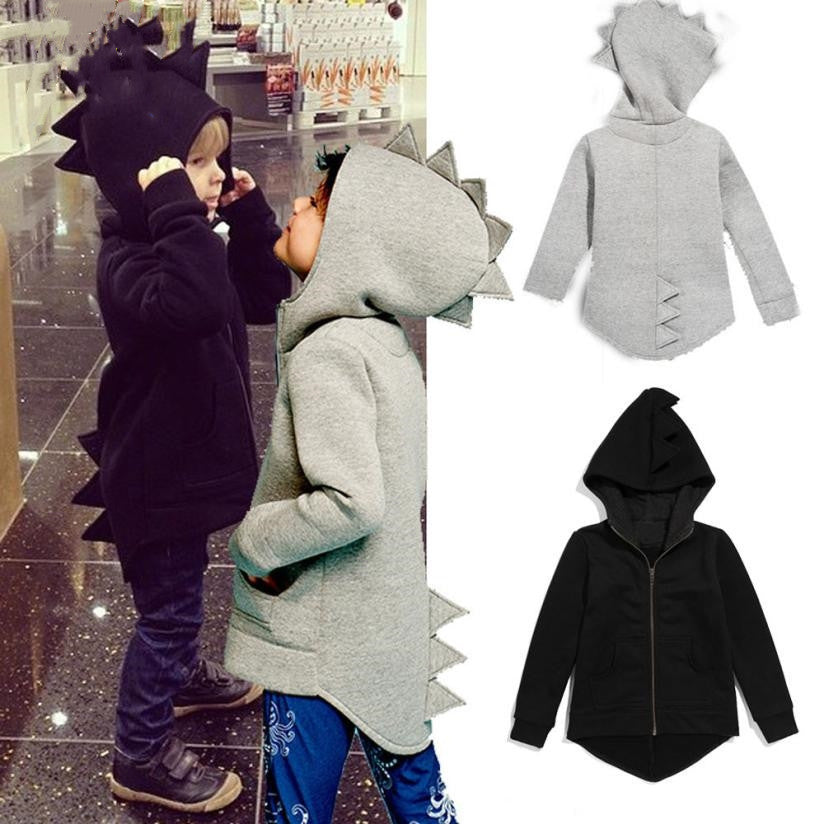 Boy Jacket Dinosaur Hooded Coat