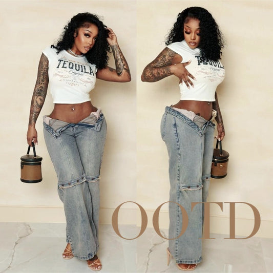 Y2k Baggy Wide Leg Jeans Women - Vintage Streetwear Washed Denim Pants Grunge Basic Slouchy Trousers