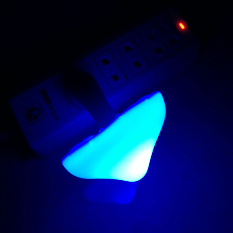 LED Night Light Mushroom Wall Socket Lamp - EU US Plug Warm White Light-control Sensor Bedroom Light Home Decoration