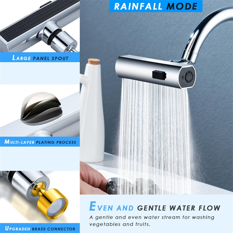 Waterfall Outlet Splash Kitchen Faucet - Proof Universal Rotating Bubbler Multifunctional Water Nozzle Extension Kitchen Gadgets