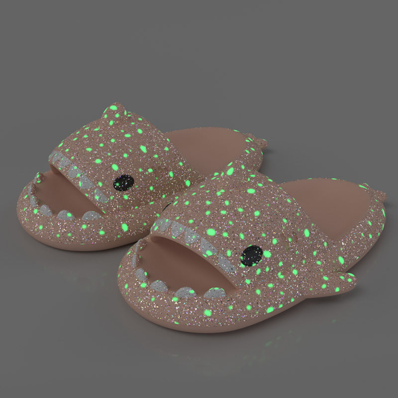 Shark Slippers With Starry Night Light - Bathroom Slippers Couple House Shoes For Women