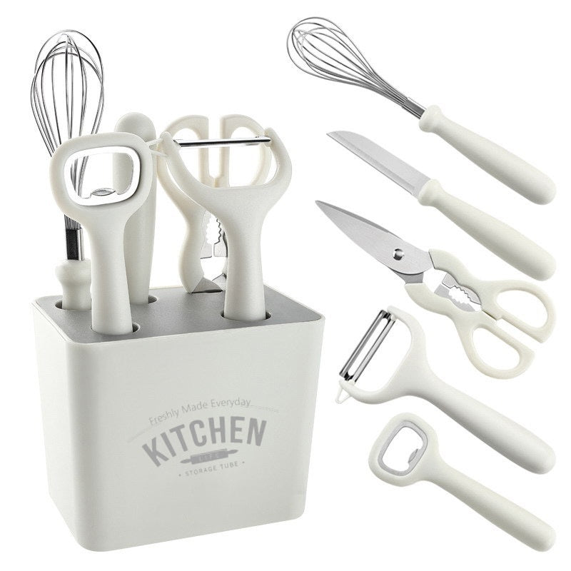 Kitchen Gadget Set - Peeler, Whisk, Opener, Scissors, Knife || Complementary Food Tool Belt Storage Seat