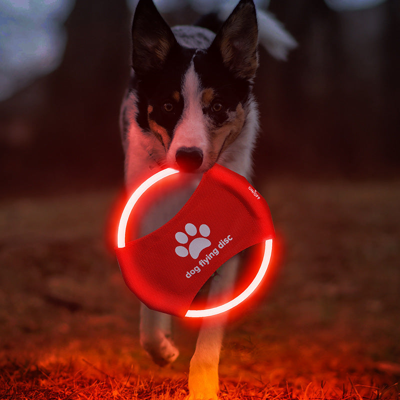 Dog Flying Discs Light Glowing LED Toy - Luminous Training Interactive