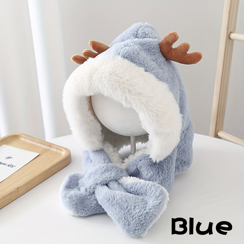 Cute Deer Plush Rabbit Ear Head Warmer