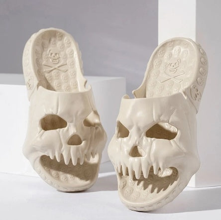 Personalized Skull Design - Halloween Slippers Bathroom Indoor Outdoor Funny Slides Beach Shoes