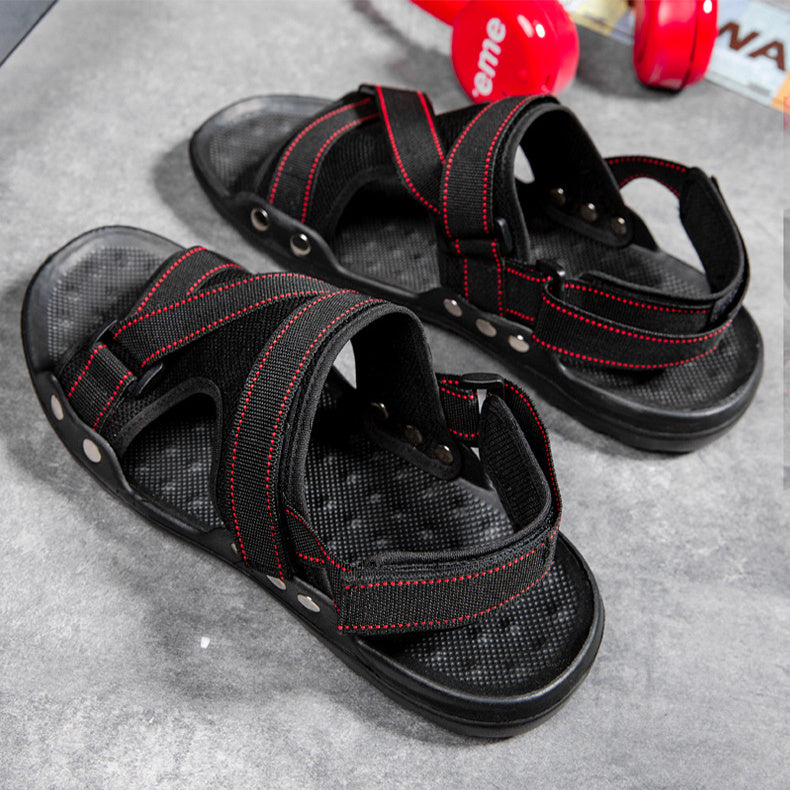 Casual Roman Sandals - Men's Strap Velcro Shoes
