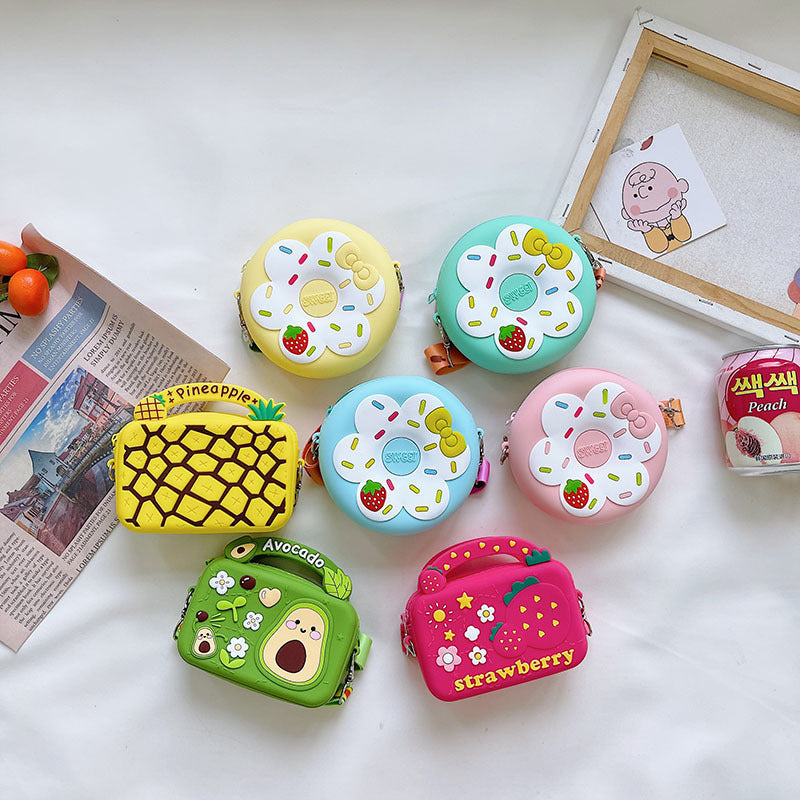 Silicone Portable Crossbody Bags - Fruit Donut Shoulder Bag