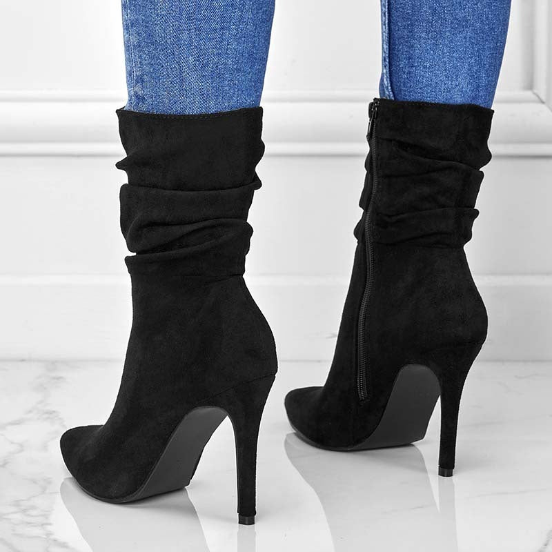 Pointed Toe Stiletto Ankle Heel Boots For Women