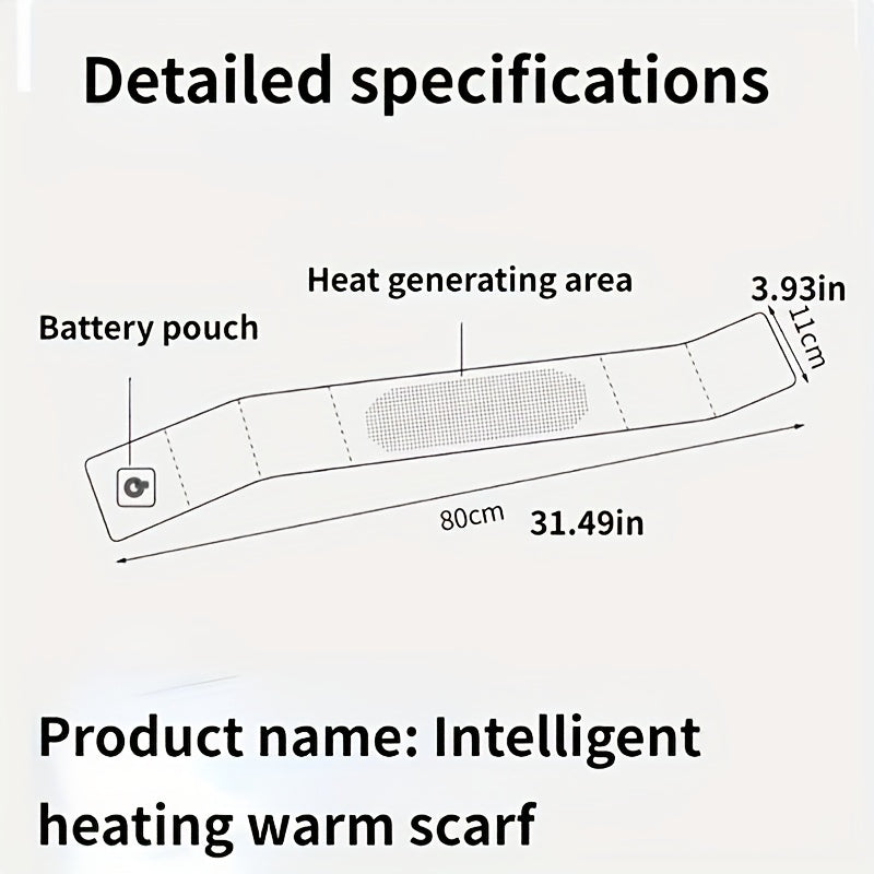 USB Women and Men Heating Scarf - Temperature Adjustable Heating Scarf