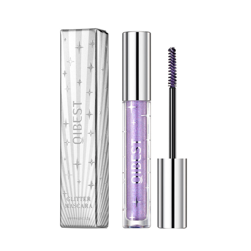 Violet Glitter Lash Mascara - Curling Extension Fast Dry Sequins Eye Black