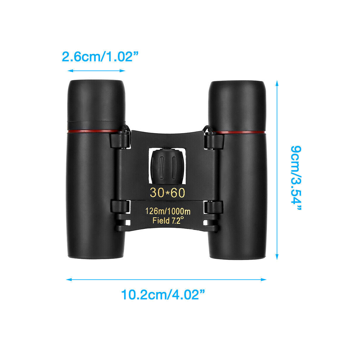Binoculars 30x60 Zoom Travel Compact Folding Telescope - Hunting Day Night Outdoor Small Pocket Binoculars