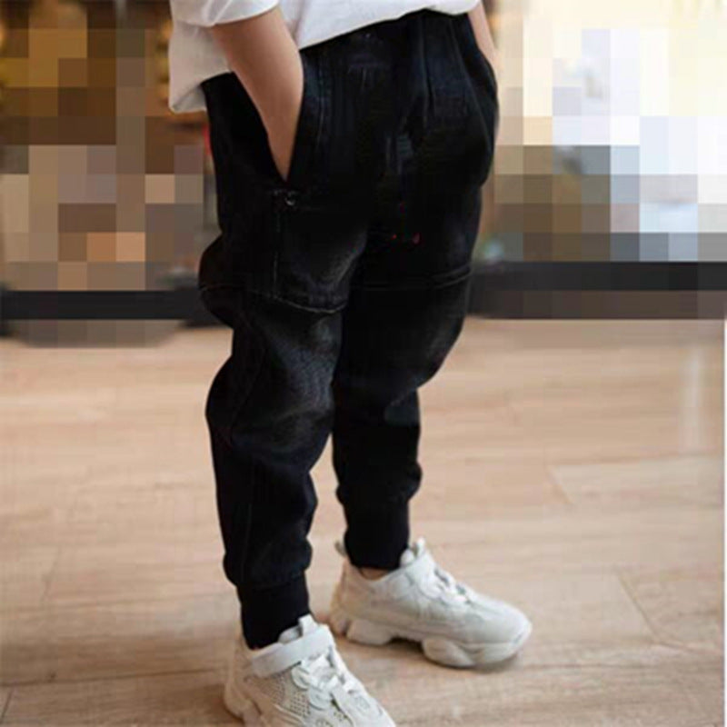 Stylish Kids' Black Jeans - Spring And Autumn Boys Pants