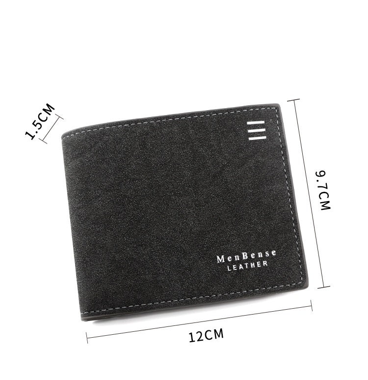 New Personalized Men's Short Wallet - Fashion Silk Screen Wallet Men's Frosted Clutch Wallet