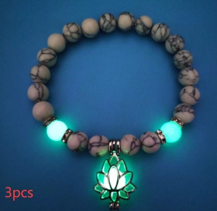 Natural Stone Bracelet - Yoga Healing Luminous Glow In The Dark Charm Beads Bracelet For Men and Women