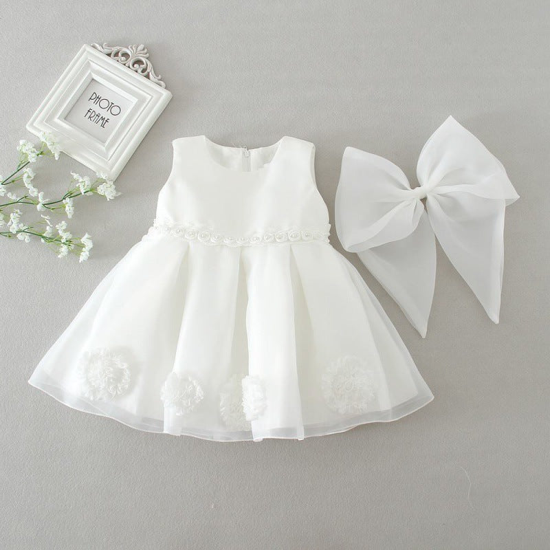 Elegant Princess Dress - Children's Princess Tutu Skirt One-year-old Baby Girl Dress Flower Girl