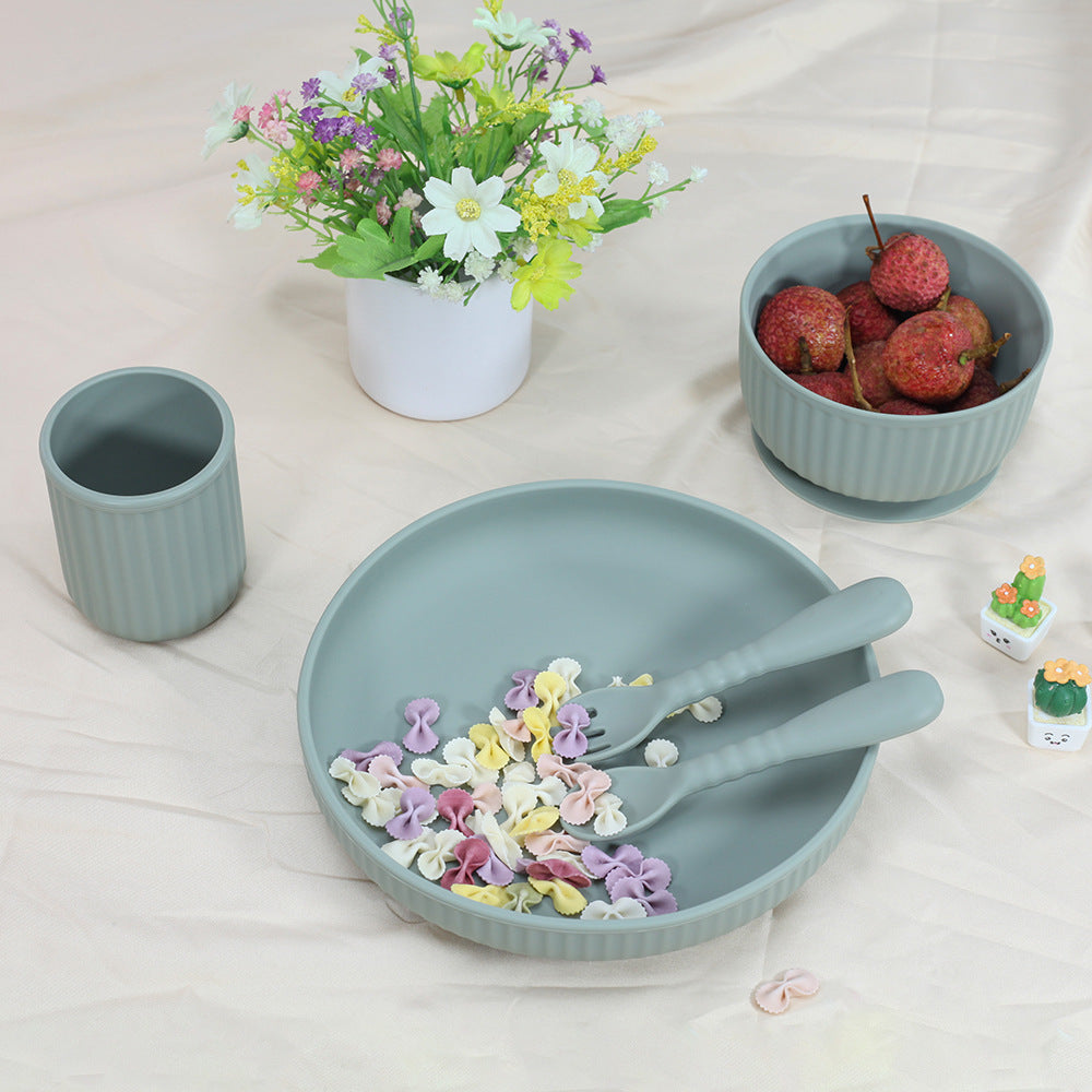 Creative Minimalist And Portable Children's Silicone Dining Plate