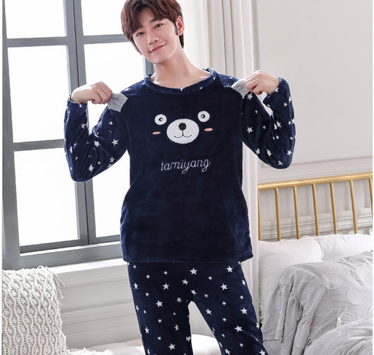 Velvet Cartoon Men's Pajamas