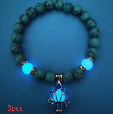 Natural Stone Bracelet - Yoga Healing Luminous Glow In The Dark Charm Beads Bracelet For Men and Women