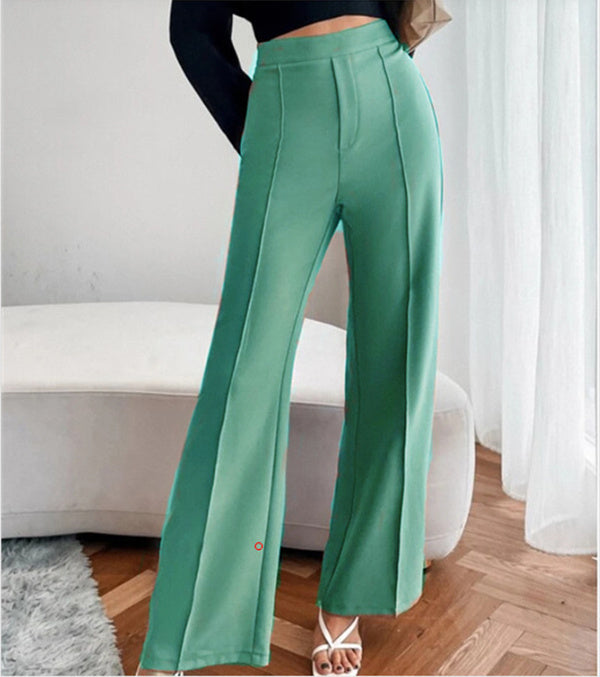 Loose Straight Pants - Women High Waist Casual Trousers