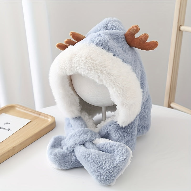 Cute Deer Plush Rabbit Ear Head Warmer