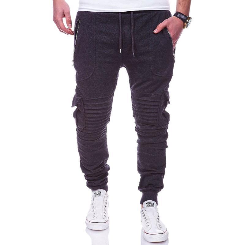Sports Pants - Striped Pleated Casual Men's Pants