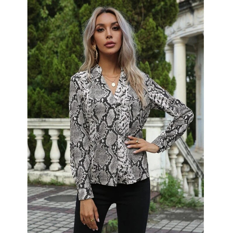 Leopard Print Long Sleeve Lapel Pattern Shirts