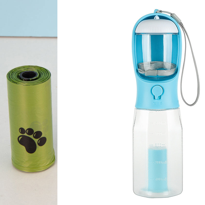 Portable Cat Dog Water Bottle Food Feeder Drinker Poop Dispenser 3 In 1 Leak-proof Multifunctional Dog Water Bottle Pet Products - JumoShop