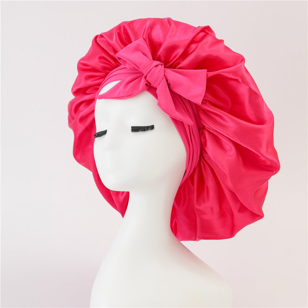 New Silk Bonnet - Women Satin Bonnet Hair Bonnet Night Sleep Cap Scarf Wrap For Curly Hair With Tie Band For Curly Hair