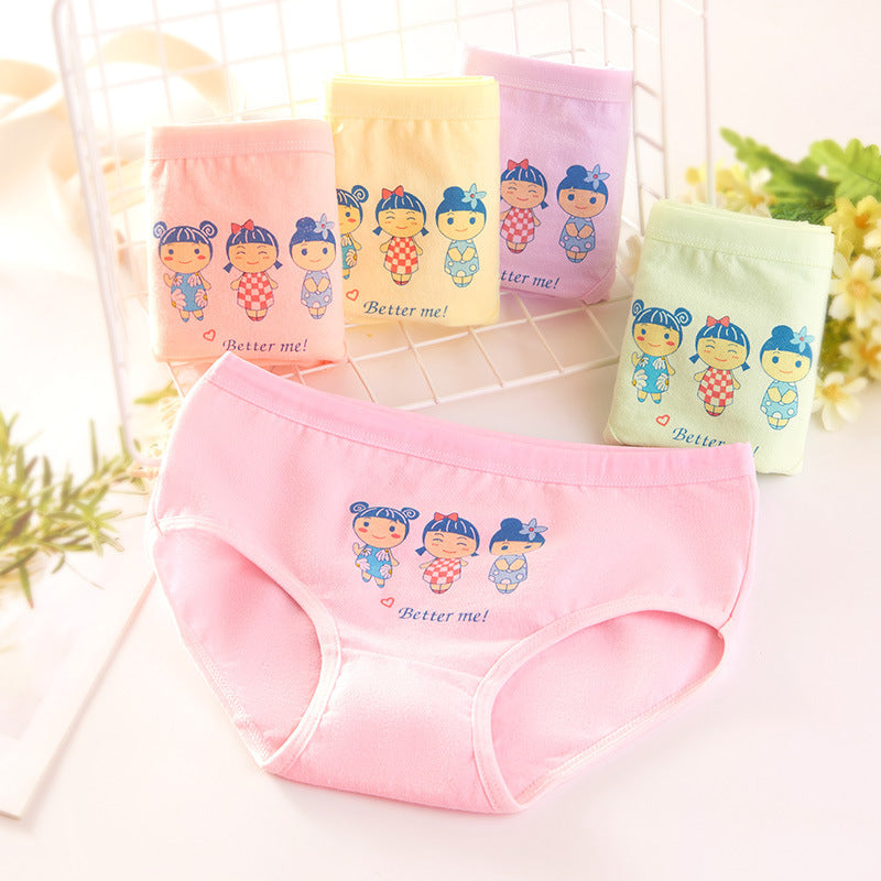 Soft Children's Underwear - Girls Pure Cotton Panties