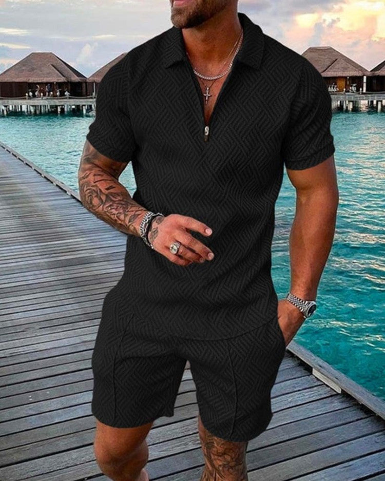 Men's Summer Short Sleeve Shorts - Casual Suit