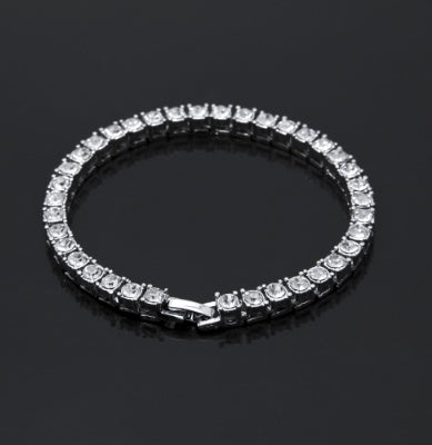 Tin Alloy Gold Color Iced Bracelet - Men's Hip Hop Chain Street Rock Jewelry